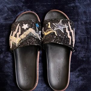 Coach Glitter Rexy Slides sz10